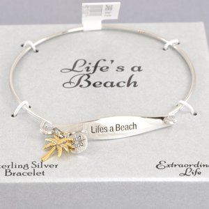 Extraordinary Life Sterling Silver Life's A Beach Charm Bangle